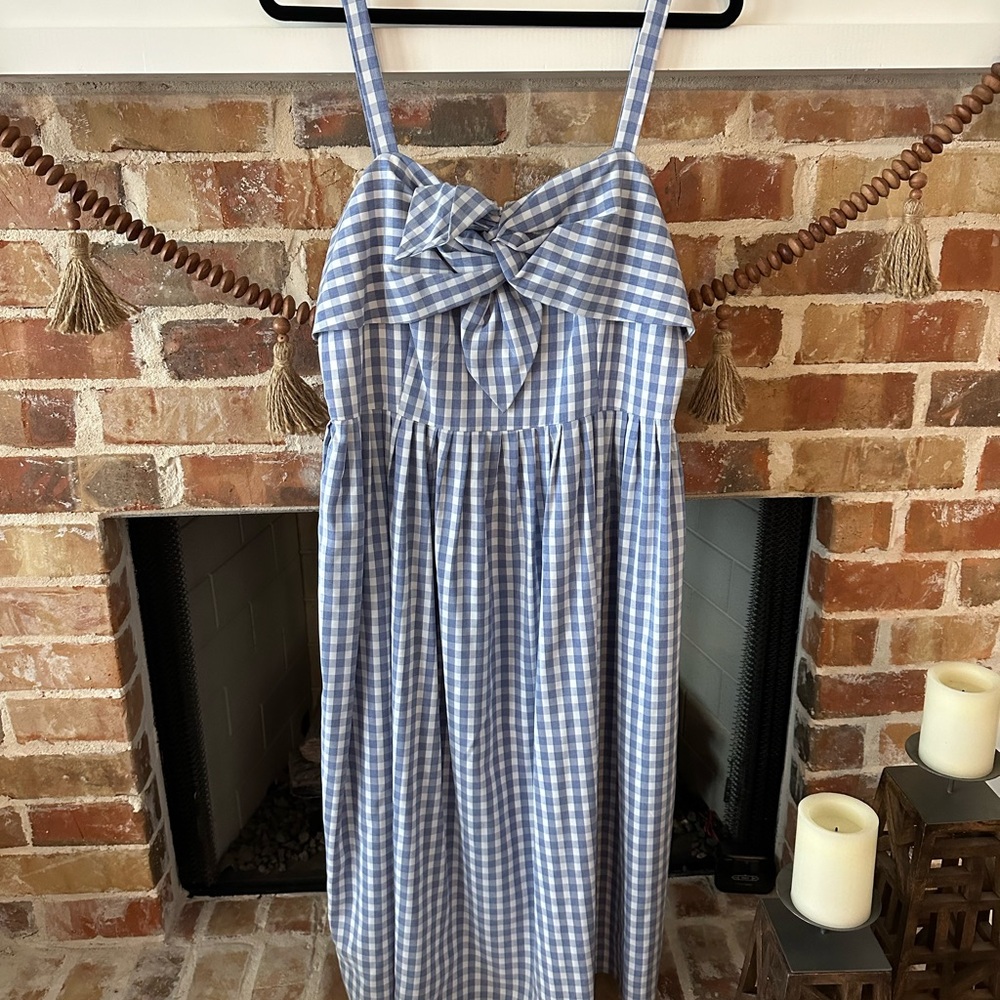 ANTONIO MELANI Blue and White Checkered Dress